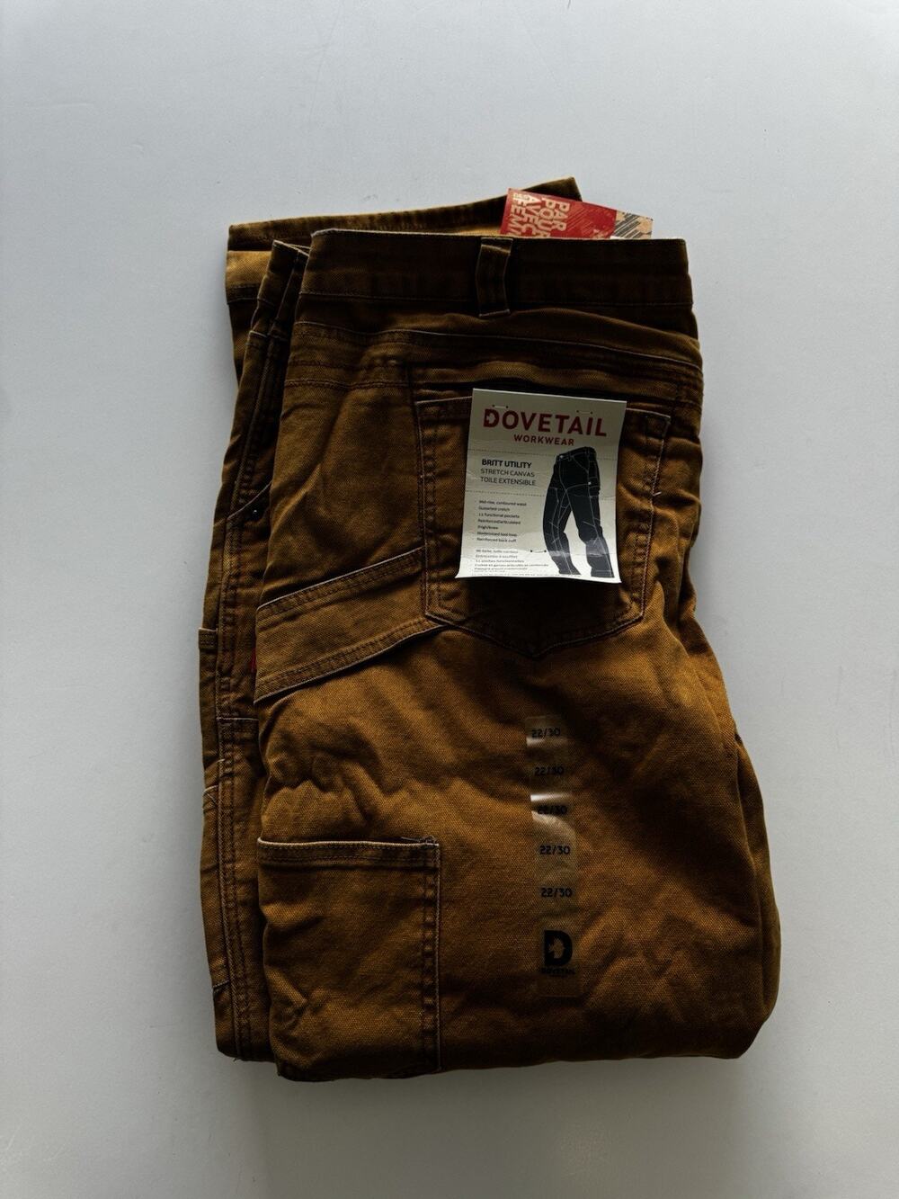 Dovetail Workwear Pants Womens 22 Brown Britt Utility Canvas Carpenter Work